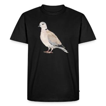 Pigeon portrait in earth tones - Men's Premium Organic T-Shirt - black - Front - Nico (187cm)