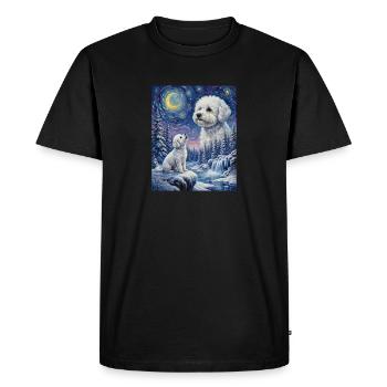 Hurlant à la Lune Mème Chien Bichon Frisé - T-shirt Premium bio Homme - noir - Devant - Nico (187cm)