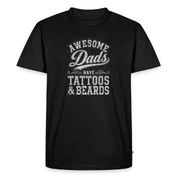 Pères tatoués et barbes - T-shirt Premium bio Homme - noir - Devant - Nico (187cm)