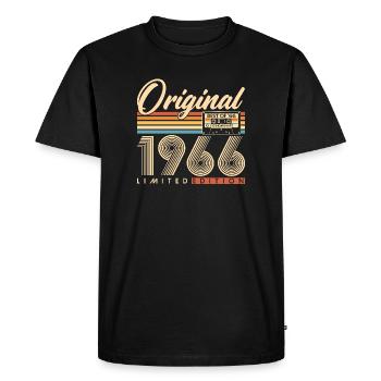 60 ans 60 ans 1966 Vintage Né - T-shirt Premium bio Homme - noir - Devant - Nico (187cm)