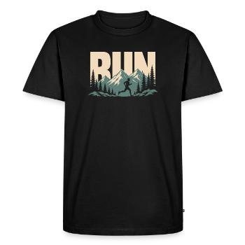 Trail running - T-shirt Premium bio Homme - noir - Devant - Nico (187cm)