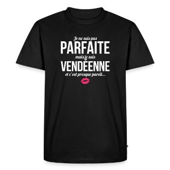Je Ne Suis Pas Parfaite Mais Je Suis Vendeenne ... - T-shirt Premium bio Homme - noir - Devant - Nico (187cm)