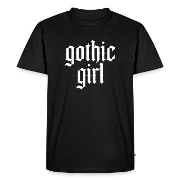 Police de caractères Gothic Girl - T-shirt Premium bio Homme - noir - Devant - Nico (187cm)