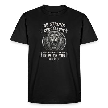 Foi du Lion Courageux - T-shirt Premium bio Homme - noir - Devant - Nico (187cm)