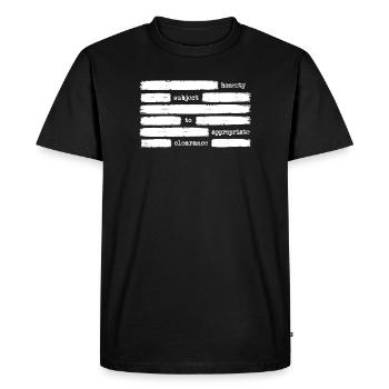 Honesty subject to appropriate approval - Men's Premium Organic T-Shirt - black - Front - Nico (187cm)