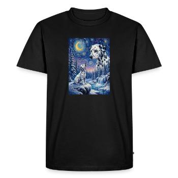 Howling to the Moon Meme Dog Dalmatian - Men's Premium Organic T-Shirt - black - Front - Nico (187cm)