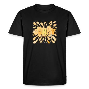 Éclat d’été en éclaboussures - T-shirt Premium bio Homme - noir - Devant - Nico (187cm)