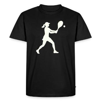 Tennis Player Silhouette - Men's Premium Organic T-Shirt - black - Front - Nico (187cm)