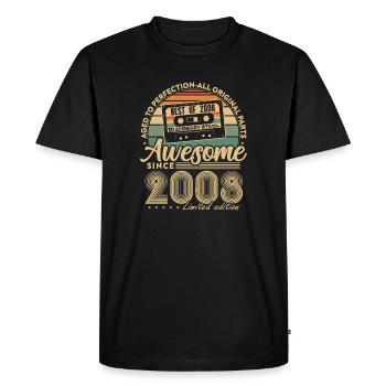2008 Vintage Retro Birthday Gift - Men's Premium Organic T-Shirt - black - Front - Nico (187cm)