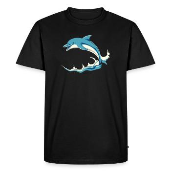 Dauphin Dauphins T-shirt Cadeau - T-shirt Premium bio Homme - noir - Devant - Nico (187cm)