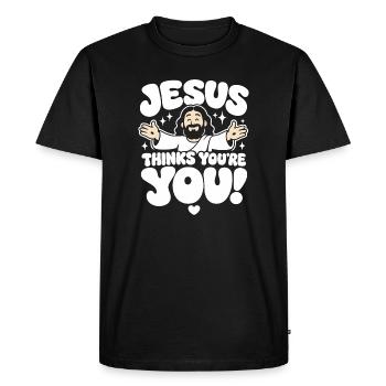 Jésus te trouve incroyable - T-shirt Premium bio Homme - noir - Devant - Nico (187cm)