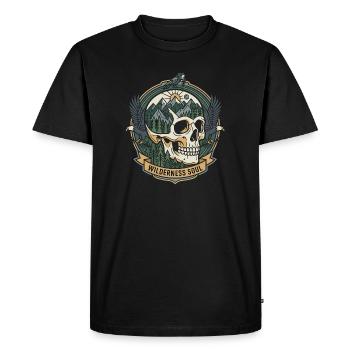 Hiking. Outdoor Adventure - Wilderness Soul - Men's Premium Organic T-Shirt - black - Front - Nico (187cm)