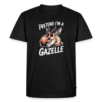 Gazelles Expressions Gazelles Drôle de Gazelle - T-shirt Premium bio Homme - noir - Devant - Nico (187cm)