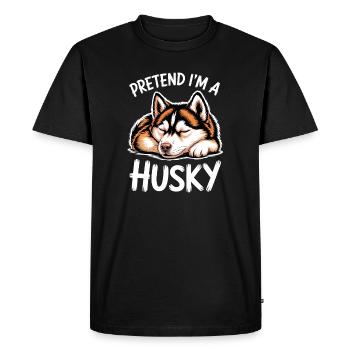 Husky Sayings Huskies Funny Husky Gift - Men's Premium Organic T-Shirt - black - Front - Nico (187cm)