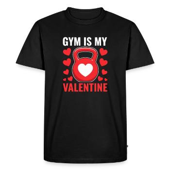 Cœur de kettlebell Fitness pour la Saint-Valentin - T-shirt Premium bio Homme - noir - Devant - Nico (187cm)