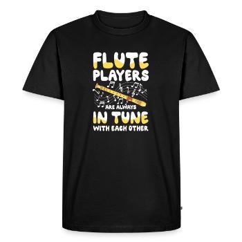 Les flûtistes sont toujours en harmonie les uns avec les autres - T-shirt Premium bio Homme - noir - Devant - Nico (187cm)