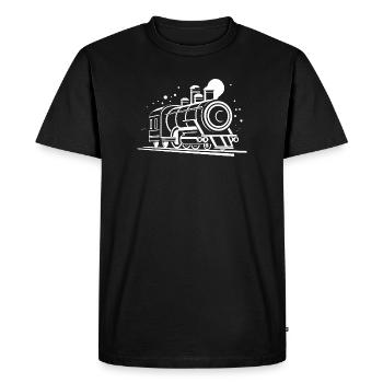 Croquis de la locomotive - T-shirt Premium bio Homme - noir - Devant - Nico (187cm)