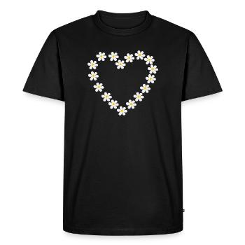 Conception de cœur marguerite - T-shirt Premium bio Homme - noir - Devant - Nico (187cm)