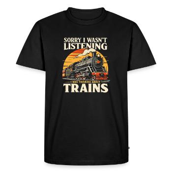 Train - T-shirt Premium bio Homme - noir - Devant - Nico (187cm)