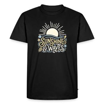 Soleil & Vagues - T-shirt Premium bio Homme - noir - Devant - Nico (187cm)