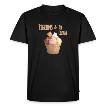 Pigeons & Glacière - T-shirt Premium bio Homme - noir - Devant - Nico (187cm)