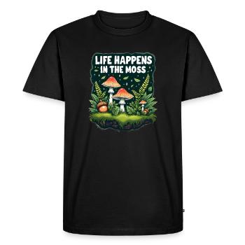 Life Happens In The Moss Moos Terrarium - Men's Premium Organic T-Shirt - black - Front - Nico (187cm)