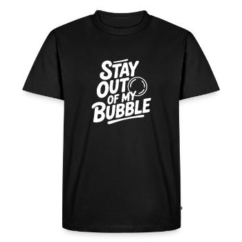 Reste hors de ma bulle - T-shirt Premium bio Homme - noir - Devant - Nico (187cm)