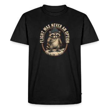 Courage des ratons laveurs : option Ne jamais s’échapper - T-shirt Premium bio Homme - noir - Devant - Nico (187cm)