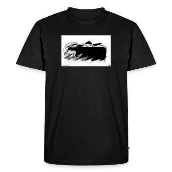 Tache abstraite noire avec des lignes - T-shirt Premium bio Homme - noir - Devant - Nico (187cm)