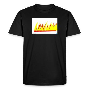 Lignes de flamme jaune-rouge - T-shirt Premium bio Homme - noir - Devant - Nico (187cm)