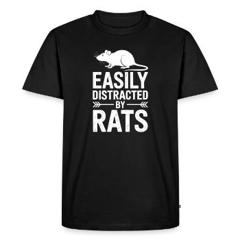 Rat Sayings Rat Funny Rat Gift - Men's Premium Organic T-Shirt - black - Front - Nico (187cm)