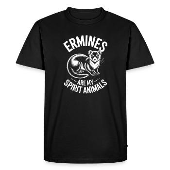 Dictons d’hermine Drôle d’hermine Cadeau drôle d’hermine - T-shirt Premium bio Homme - noir - Devant - Nico (187cm)