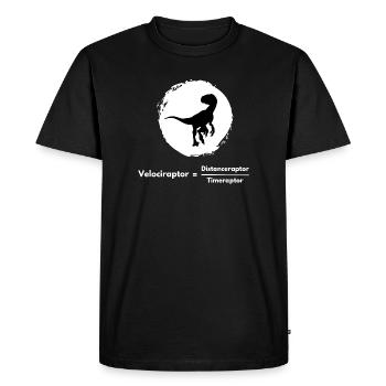 Équation drôle de Vélociraptor Mathématiques Sciences Geek - T-shirt Premium bio Homme - noir - Devant - Nico (187cm)