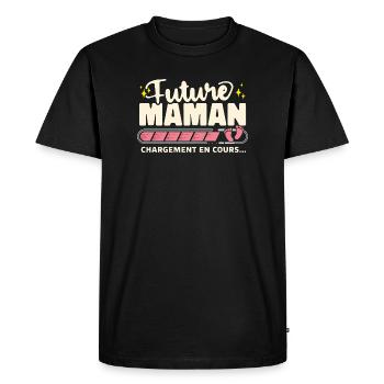 Future Maman Chargement En Cours Grossesse - T-shirt Premium bio Homme - noir - Devant - Nico (187cm)