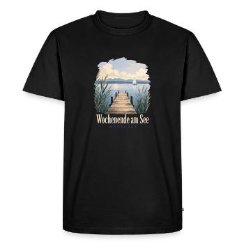 Wochenende am See, Bodensee Uferkind Heimatmotiv - Men's Premium Organic T-Shirt - black - Front - Nico (187cm)