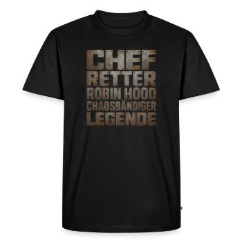 Légende du Sauveur en chef Robin des Bois - T-shirt Premium bio Homme - noir - Devant - Nico (187cm)