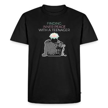 Paix intérieure avec un adolescent - T-shirt Premium bio Homme - noir - Devant - Nico (187cm)