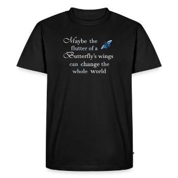 Le battement d’ailes du papillon change le monde - T-shirt Premium bio Homme - noir - Devant - Nico (187cm)
