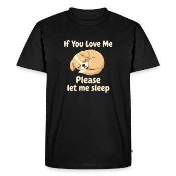 Chiot endormi, s’il te plaît, dors - T-shirt Premium bio Homme - noir - Devant - Nico (187cm)