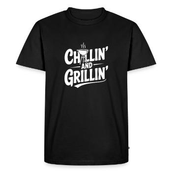Chillin' and Grillin' - Men's Premium Organic T-Shirt - black - Front - Nico (187cm)