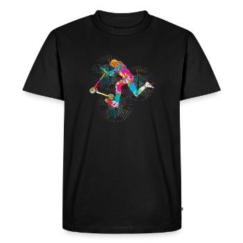Scooter Roller - Men's Premium Organic T-Shirt - black - Front - Nico (187cm)