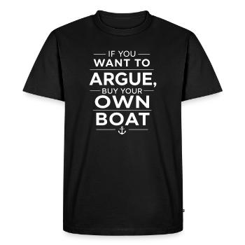 Capitaine drôle qui dit Patron de bateau Skipper - T-shirt Premium bio Homme - noir - Devant - Nico (187cm)