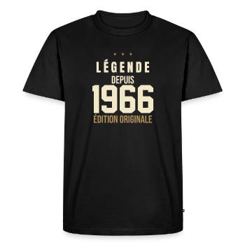 Légende Depuis 1966 - Édition Originale Vintage - T-shirt Premium bio Homme - noir - Devant - Nico (187cm)