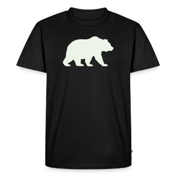 Silhouette d’ours vert doux - T-shirt Premium bio Homme - noir - Devant - Nico (187cm)