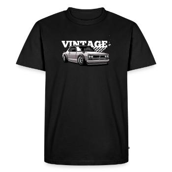 Vintage 70s Car Graphics - Men's Premium Organic T-Shirt - black - Front - Nico (187cm)