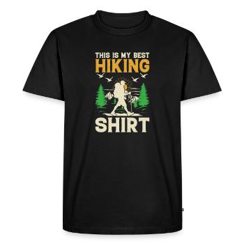 This is my best Hiking Shirt Mountain Hiking - Men's Premium Organic T-Shirt - black - Front - Nico (187cm)