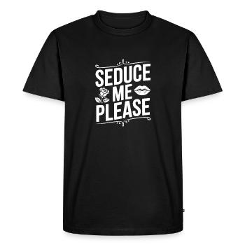 Séduis-moi, s’il te plaît - T-shirt Premium bio Homme - noir - Devant - Nico (187cm)