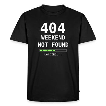 404 Weekend Not Found – Design de nerds en informatique - T-shirt Premium bio Homme - noir - Devant - Nico (187cm)