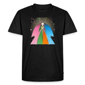 Reine arc-en-ciel avec couronne de bois de bois - T-shirt Premium bio Homme - noir - Devant - Nico (187cm)