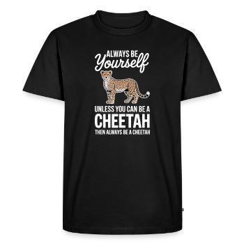 Cheetah Sayings Cheetah Funny Cheetah Gift - Men's Premium Organic T-Shirt - black - Front - Nico (187cm)